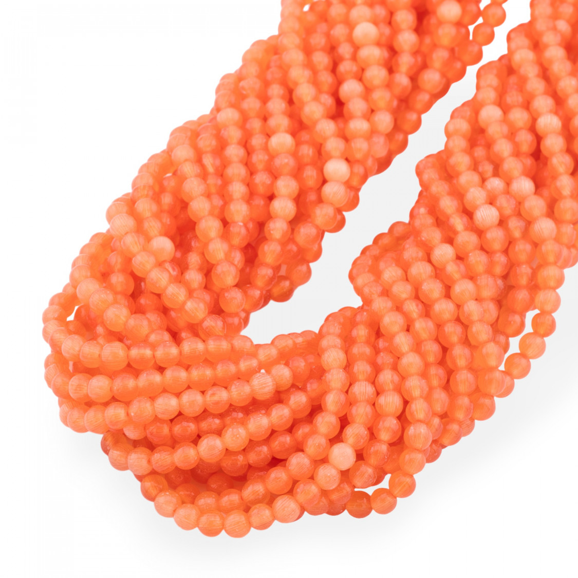 Oeil de Chat Rond Lisse Orange 4mm-BLEU CLAIR | Worldofjewel.com
