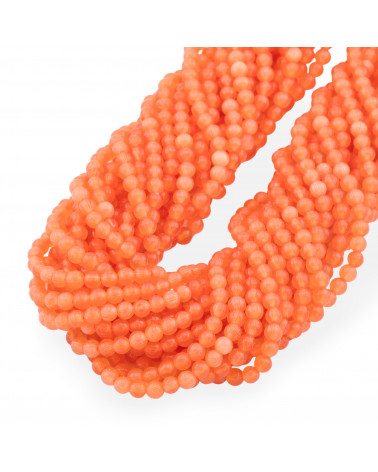 Oeil de Chat Rond Lisse Orange 4mm-BLEU CLAIR | Worldofjewel.com
