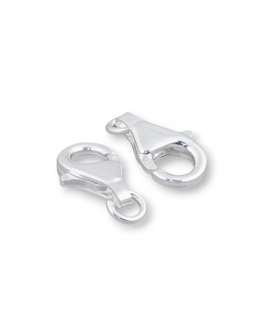 925 Silver Clasp 11mm Fish Hook 10pcs Silver Plated-SILVER CLOSURES | Worldofjewel.com