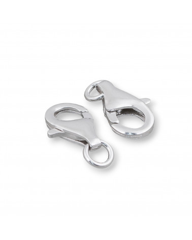 925 Silver Clasp 13mm Fish Hook 10pcs Rhodium Plated-SILVER CLOSURES | Worldofjewel.com