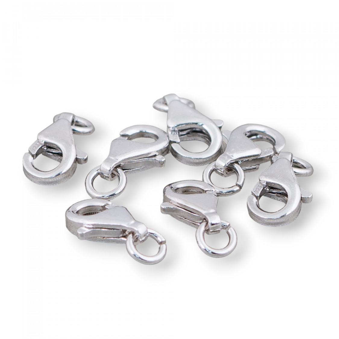 Chiusura Di Argento 925 Moschettone 8mm A Pesciolino 20pz Rodiato-CHIUSURE DI ARGENTO | Worldofjewel.com