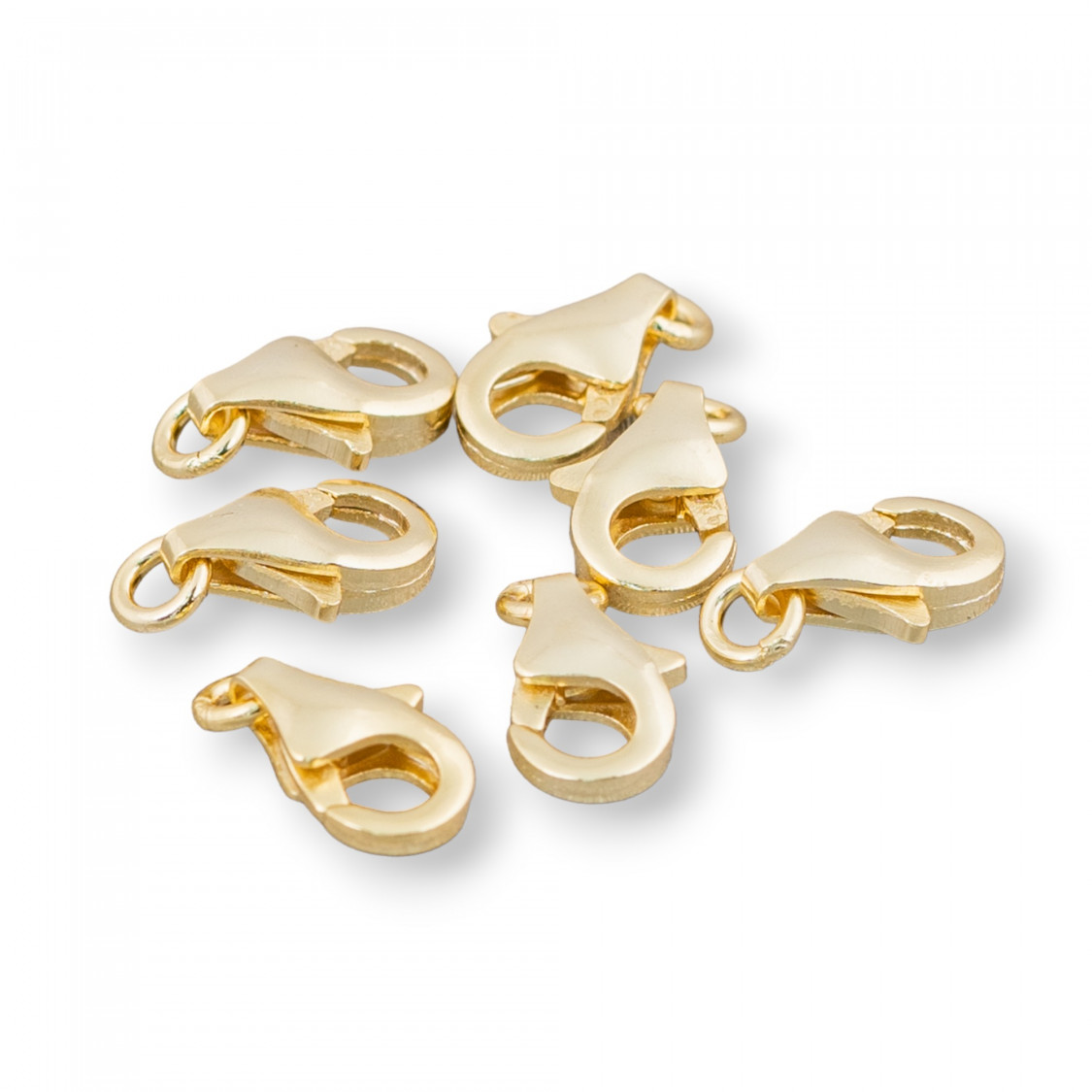 Chiusura Di Argento 925 Moschettone 9mm A Pesciolino 20pz Dorato-CHIUSURE DI ARGENTO | Worldofjewel.com