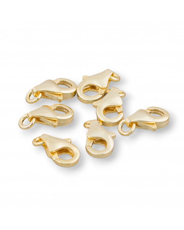 Chiusura Di Argento 925 Moschettone 9mm A Pesciolino 20pz Dorato-CHIUSURE DI ARGENTO | Worldofjewel.com