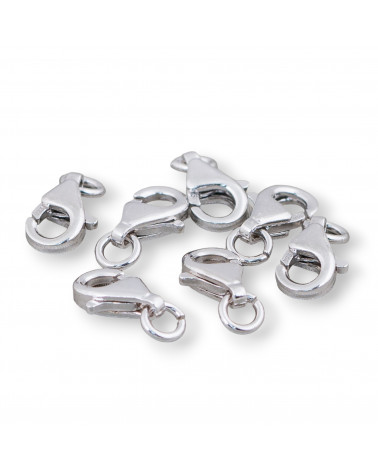 Chiusura Di Argento 925 Moschettone 9mm A Pesciolino 20pz Rodiato-CHIUSURE DI ARGENTO | Worldofjewel.com