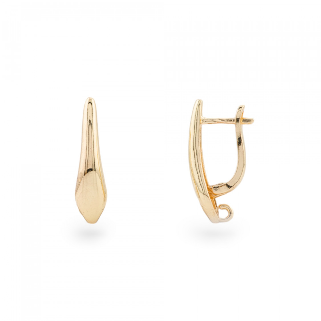 Bronze Earring Base Smooth Drop Pin 6x21mm 10 Pairs Gold Plated-BRASS AND BRONZE BASES | Worldofjewel.com