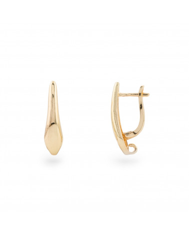 Bronze Earring Base Smooth Drop Pin 6x21mm 10 Pairs Gold Plated-BRASS AND BRONZE BASES | Worldofjewel.com
