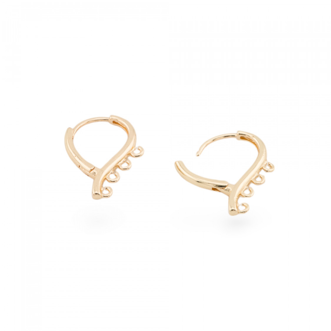 Base Per Orecchini Di Ottone A Monachella Chiusa 15x21mm Con 4 Anellini 9 Paia Dorato-BASI DI OTTONE E BRONZO | Worldofjewel.com