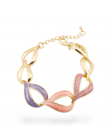 Bracciale Bijoux Smaltato Collezione Isabella 1pz Dorato MOD13-BRACCIALI BRONZO E OCCHIO DI GATTO | Worldofjewel.com