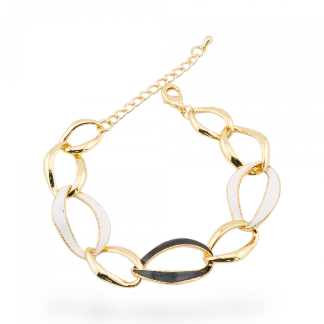 Bracciale Bijoux Smaltato Collezione Isabella 1pz Dorato MOD14-BRACCIALI BRONZO E OCCHIO DI GATTO | Worldofjewel.com