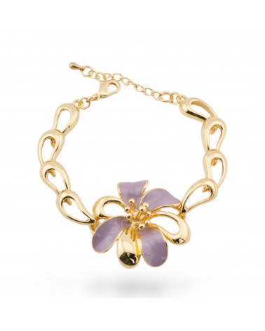 Bracelet Bijoux Émaillé Collection Isabella 1pc Doré MOD17-BRACELETS EN BRONZE ET OEIL DE CHAT | Worldofjewel.com