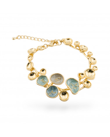 Bracciale Bijoux Smaltato Collezione Isabella 1pz Dorato MOD19-BRACCIALI BRONZO E OCCHIO DI GATTO | Worldofjewel.com