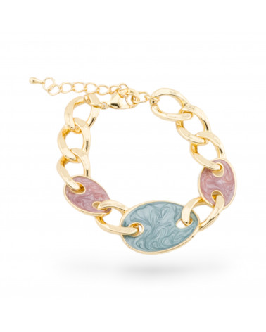 Bracciale Bijoux Smaltato Collezione Isabella 1pz Dorato MOD21-BRACCIALI BRONZO E OCCHIO DI GATTO | Worldofjewel.com