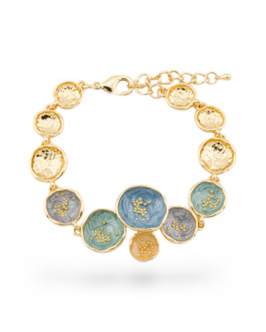 Bracciale Bijoux Smaltato Collezione Isabella 1pz Dorato MOD23-BRACCIALI BRONZO E OCCHIO DI GATTO | Worldofjewel.com