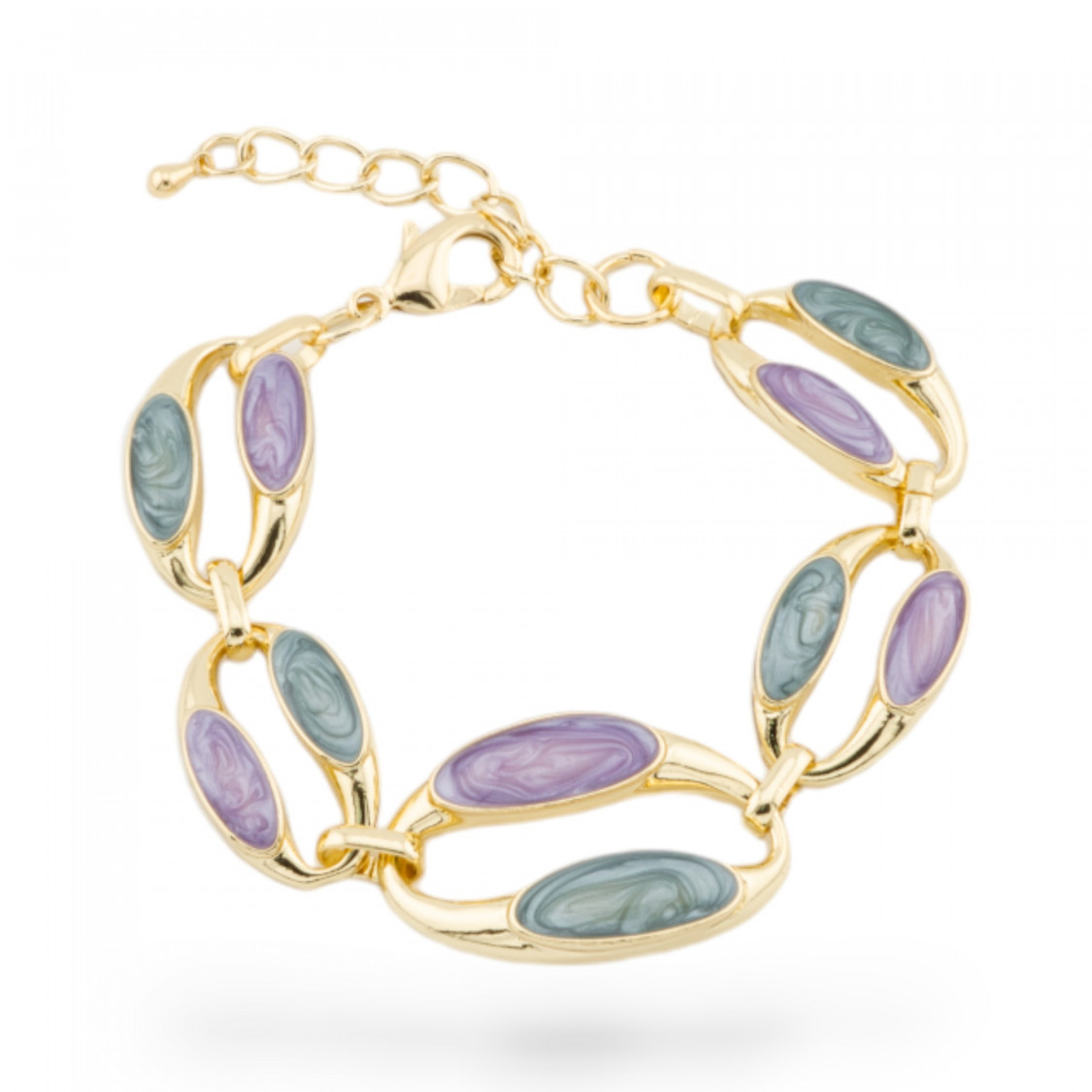 Bracciale Bijoux Smaltato Collezione Isabella 1pz Dorato MOD25-BRACCIALI BRONZO E OCCHIO DI GATTO | Worldofjewel.com