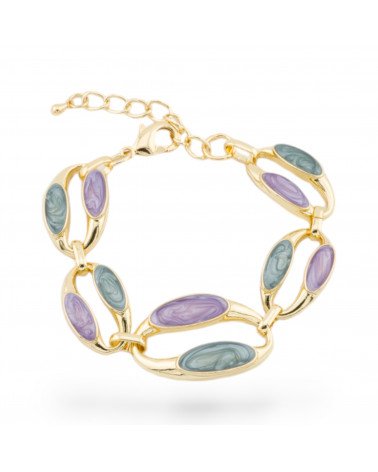 Bracciale Bijoux Smaltato Collezione Isabella 1pz Dorato MOD25-BRACCIALI BRONZO E OCCHIO DI GATTO | Worldofjewel.com