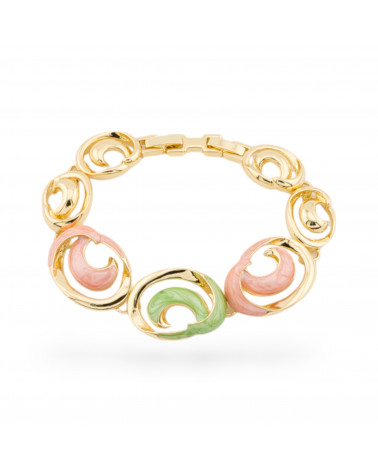 Bracciale Bijoux Smaltato Collezione Isabella 1pz Dorato MOD4-BRACCIALI BRONZO E OCCHIO DI GATTO | Worldofjewel.com