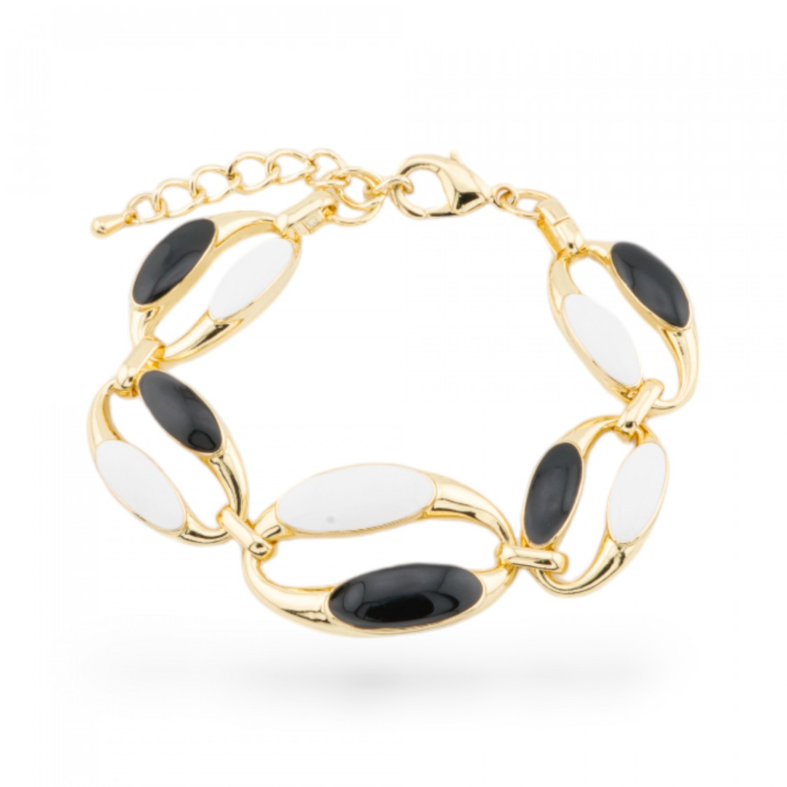 Bracciale Bijoux Smaltato Collezione Isabella 1pz Dorato MOD6-BRACCIALI BRONZO E OCCHIO DI GATTO | Worldofjewel.com