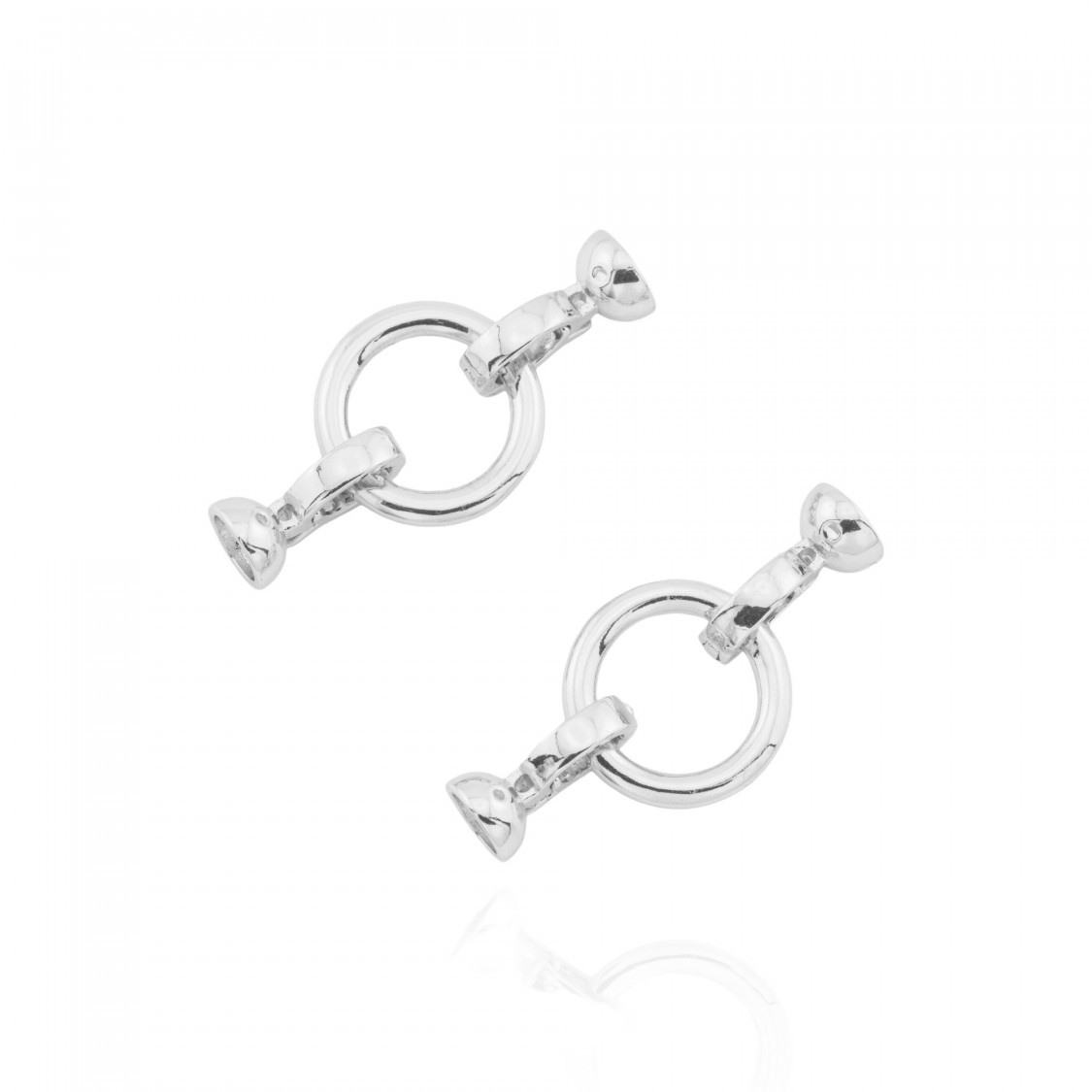 Bronze Snap Closure Round Smooth 17x39mm 7.5mm Cups 10pcs Rhodium Plated-BRASS AND BRONZE CLOSURES | Worldofjewel.com