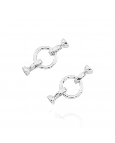 Bronze Snap Closure Round Smooth 17x39mm 7.5mm Cups 10pcs Rhodium Plated-BRASS AND BRONZE CLOSURES | Worldofjewel.com