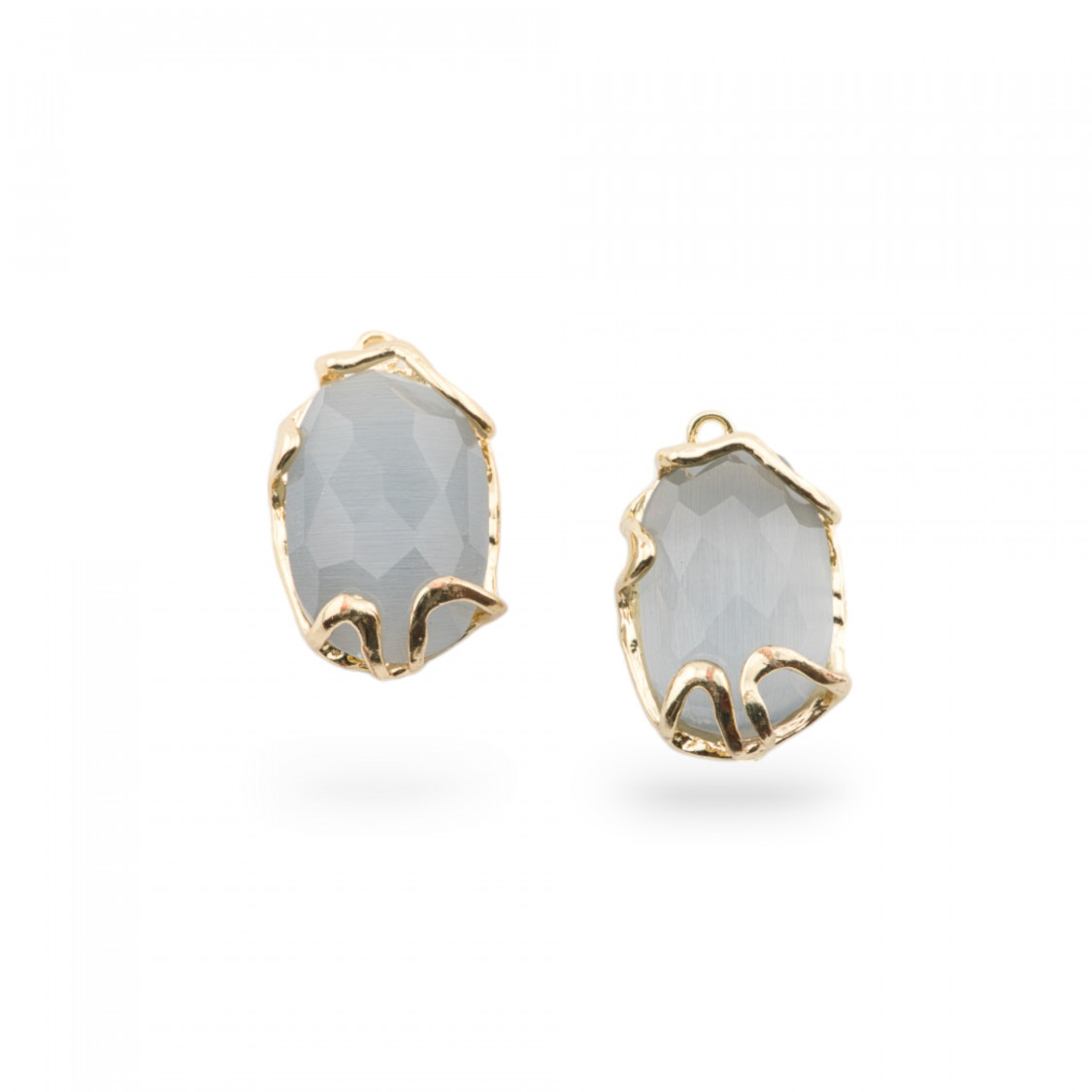 Connettore Componente Di Bronzo Con Occhio Di Gatto 16x26mm 6pz Grigio- STELLA DEL MATTINO | Worldofjewel.com