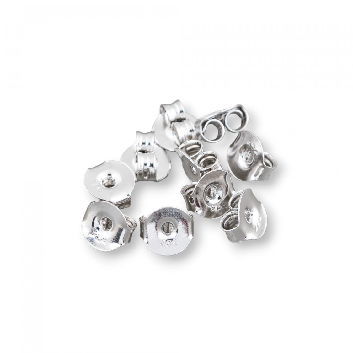 Schmetterlingsdocht für Ohrstecker aus 925er Silber, 5 x 5 mm, 5 g rhodiniert-DOCHT SCHMETTERLINGE | Worldofjewel.com