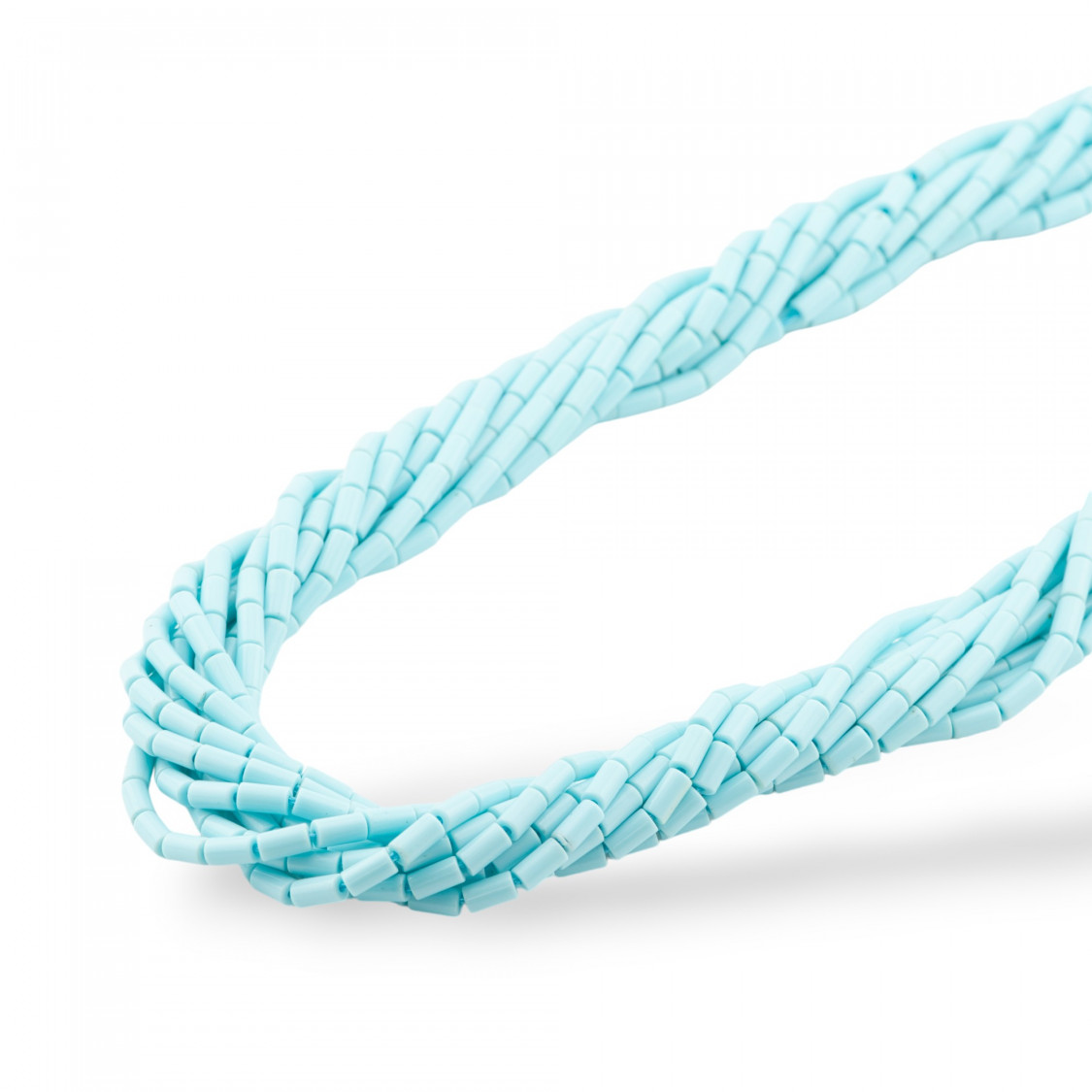 Turquoise Paste 4 Flowers Cannettina Cylinder 2.5x4.5mm-TURQUOISE PASTA | Worldofjewel.com