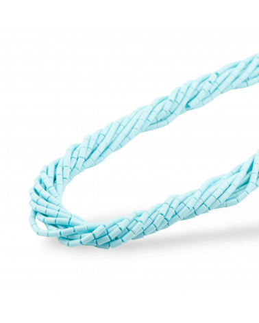 Turquoise Paste 4 Flowers Cannettina Cylinder 2.5x4.5mm-TURQUOISE PASTA | Worldofjewel.com