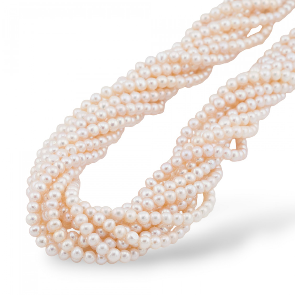 Perle Di Fiume Tondo 3,5-4,0mm AAA+ Bianco-LINEA ALTA | Worldofjewel.com