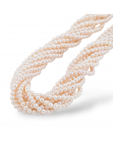 Perle Di Fiume Tondo 3,5-4,0mm AAA+ Bianco-LINEA ALTA | Worldofjewel.com