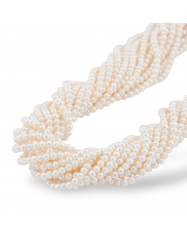 Perle Di Fiume Tondo 3,5-4,0mm AAAA Bianco-LINEA ALTA | Worldofjewel.com