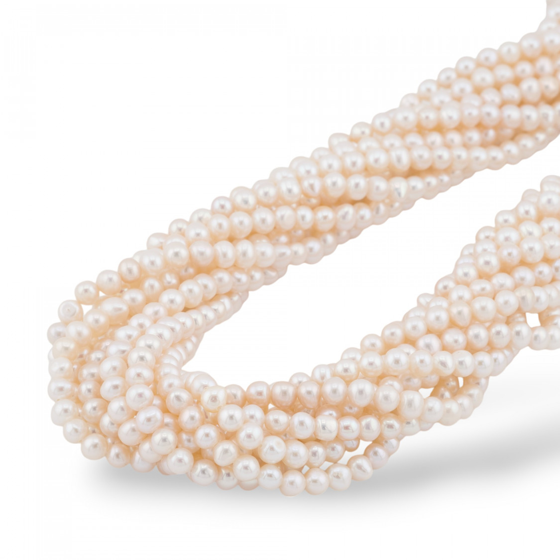 Perle Di Fiume Tondo 4,0-4,5mm AAA Bianco-LINEA ALTA | Worldofjewel.com
