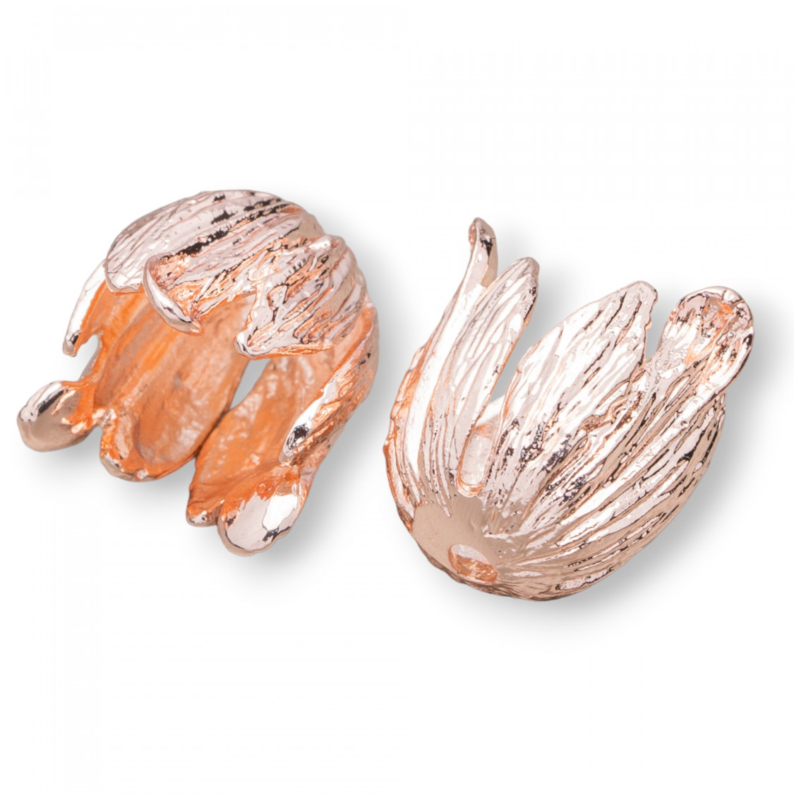 Coppette Di Bronzo Fiori 11x16mm 19pz Oro Rosa-COPPETTE A CAMPANA | Worldofjewel.com