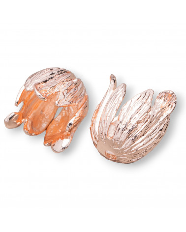 Coppette Di Bronzo Fiori 11x16mm 19pz Oro Rosa-COPPETTE A CAMPANA | Worldofjewel.com