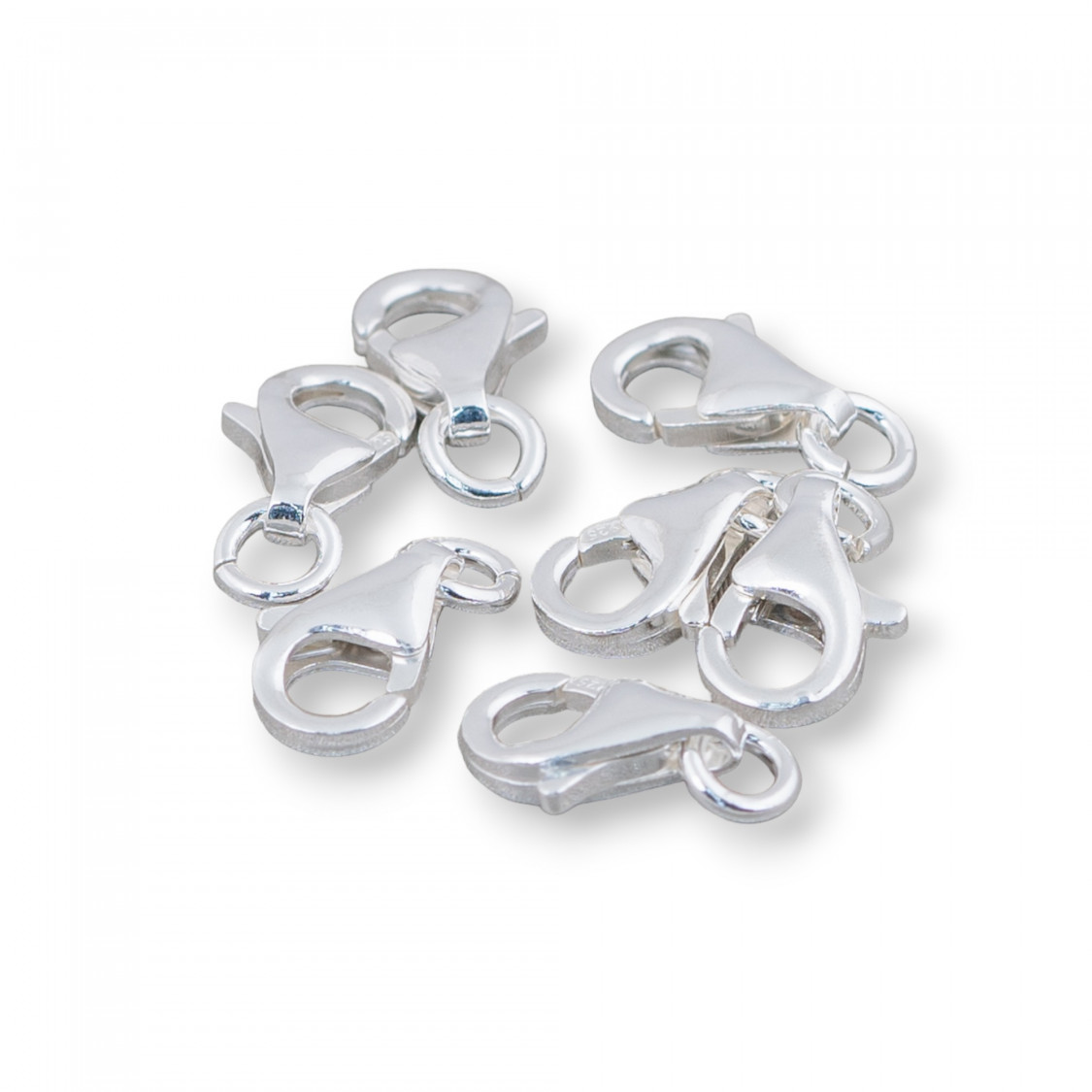 Chiusura Di Argento 925 Moschettone 8mm A Pesciolino 20pz Argentato-CHIUSURE DI ARGENTO | Worldofjewel.com