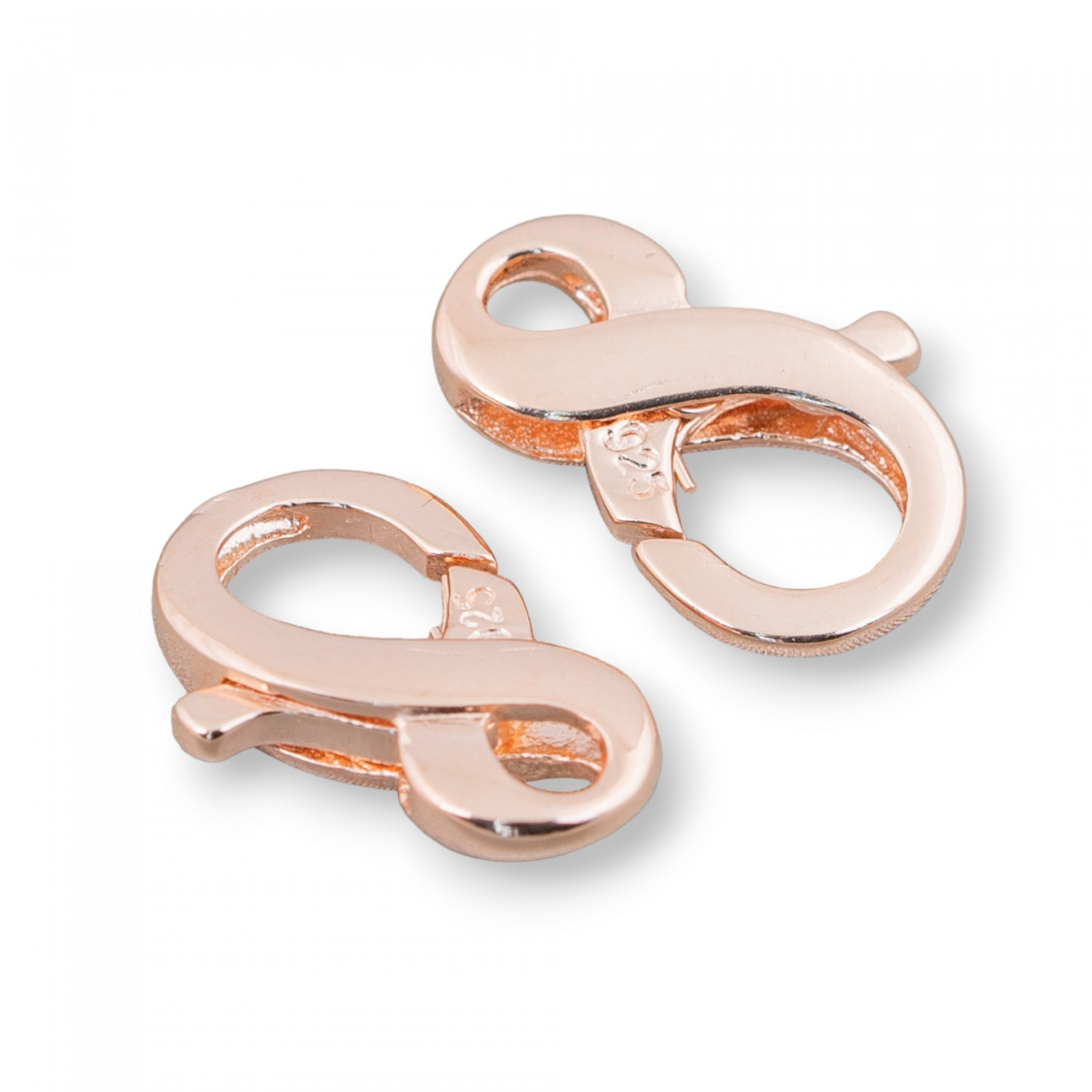 925 Silver Clasp Infinity Lobster Clasp 10x15mm 4pcs Rose Gold-SILVER CLOSURES | Worldofjewel.com