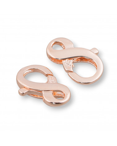 925 Silver Clasp Infinity Lobster Clasp 10x15mm 4pcs Rose Gold-SILVER CLOSURES | Worldofjewel.com