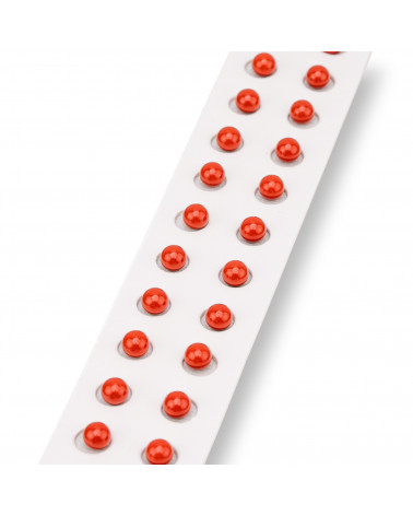 Perline Mezzo Foro Pasta Di Corallo Rosso Sardegna Tondo Liscio 4mm 24pz-PERLINE MEZZO FORO | Worldofjewel.com