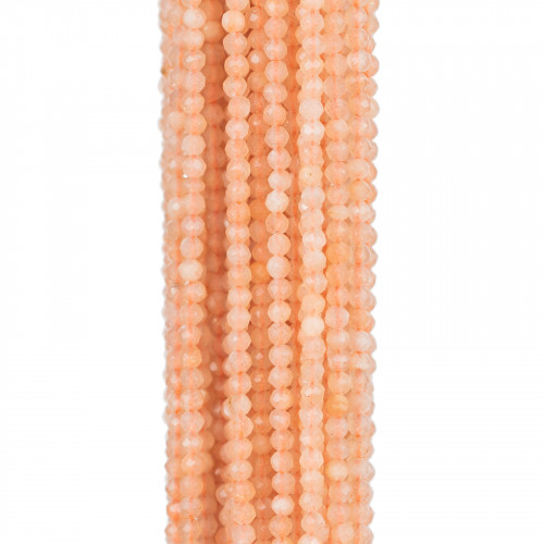 Pierre de soleil naturelle taille diamant à facettes 2,0 mm