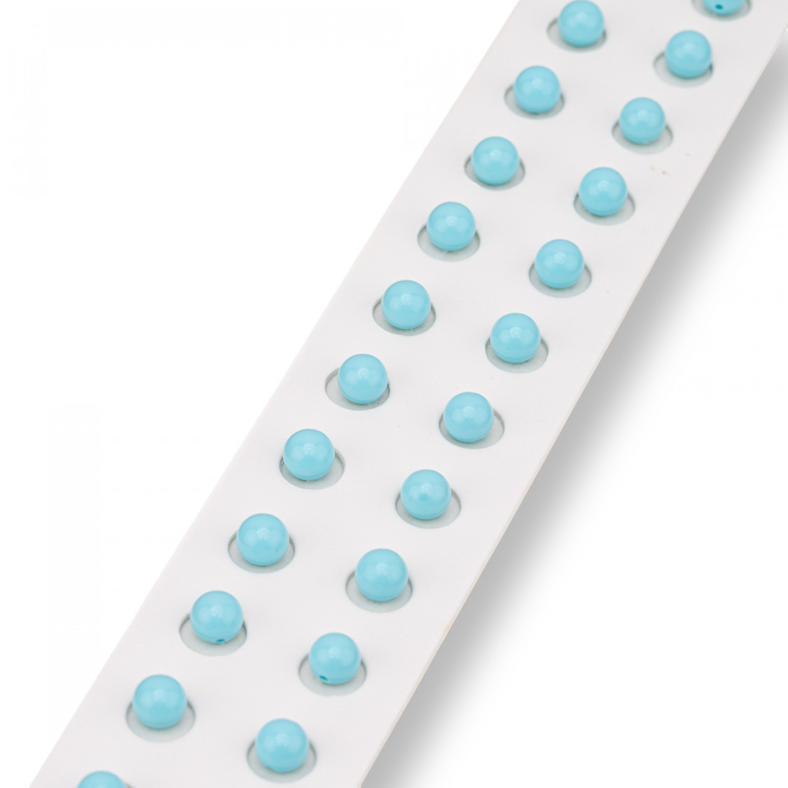 Perline Mezzo Foro Pasta Di Turchese 4 Fiori Tondo Liscio 4mm 24pz-PERLINE MEZZO FORO | Worldofjewel.com
