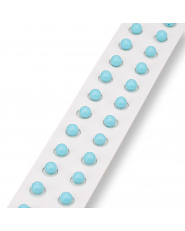 Perline Mezzo Foro Pasta Di Turchese 4 Fiori Tondo Liscio 5mm 24pz-PERLINE MEZZO FORO | Worldofjewel.com