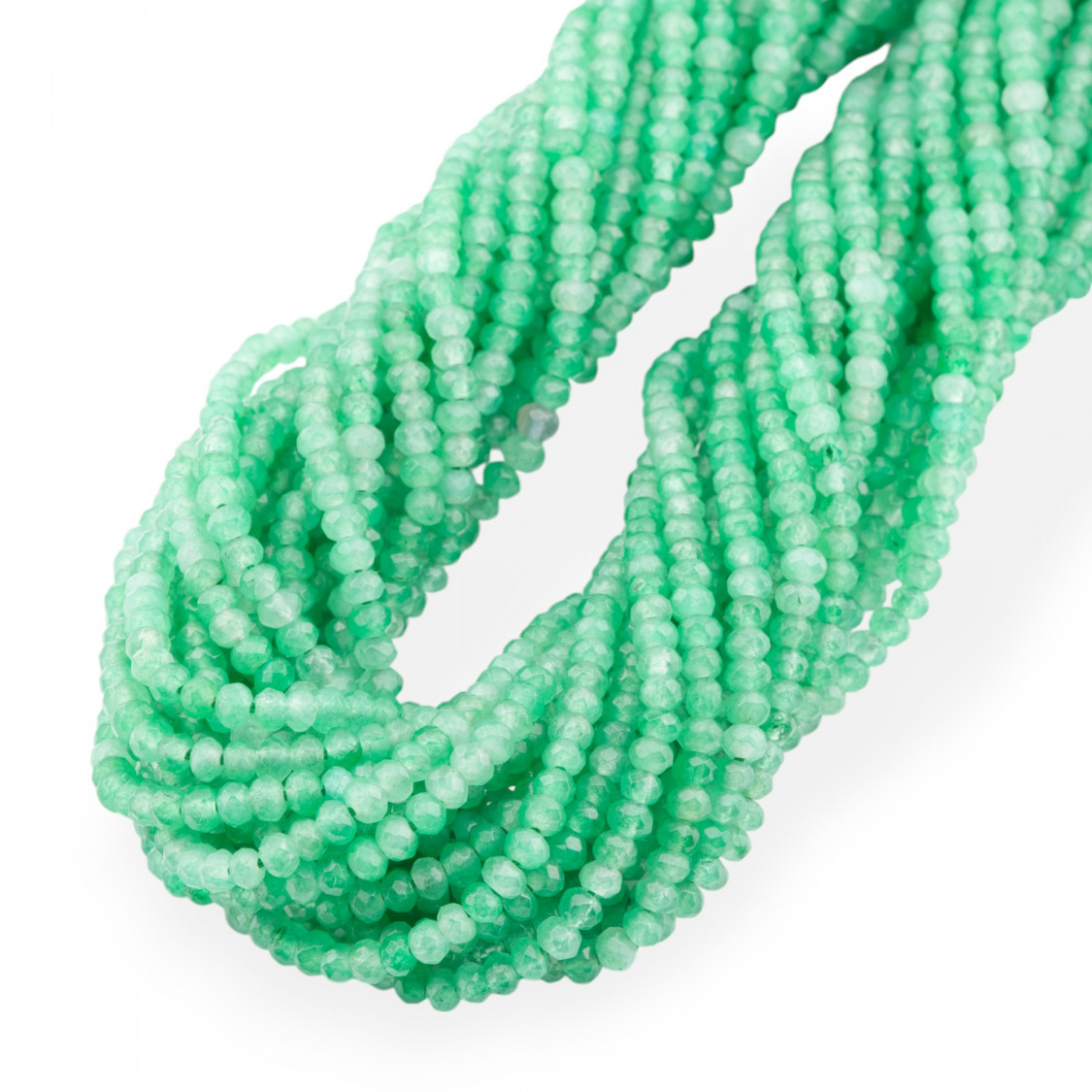 Giada Linea Economica Rondelle Sfaccettate 3,5x2,5mm Verde Criso-GIADA | Worldofjewel.com
