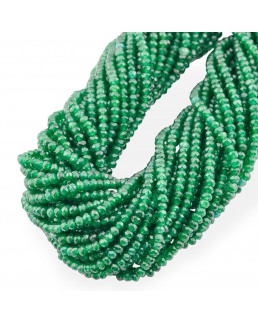 Jade Economic Line Faceted Rondelles 3.5x2.5mm Emerald Green-JADE | Worldofjewel.com
