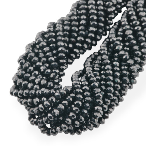 Giada Economic Line Faceted Rondelle 4x3mm Μαύρο-ΝΕΦΡΙΤΗΣ | Worldofjewel.com