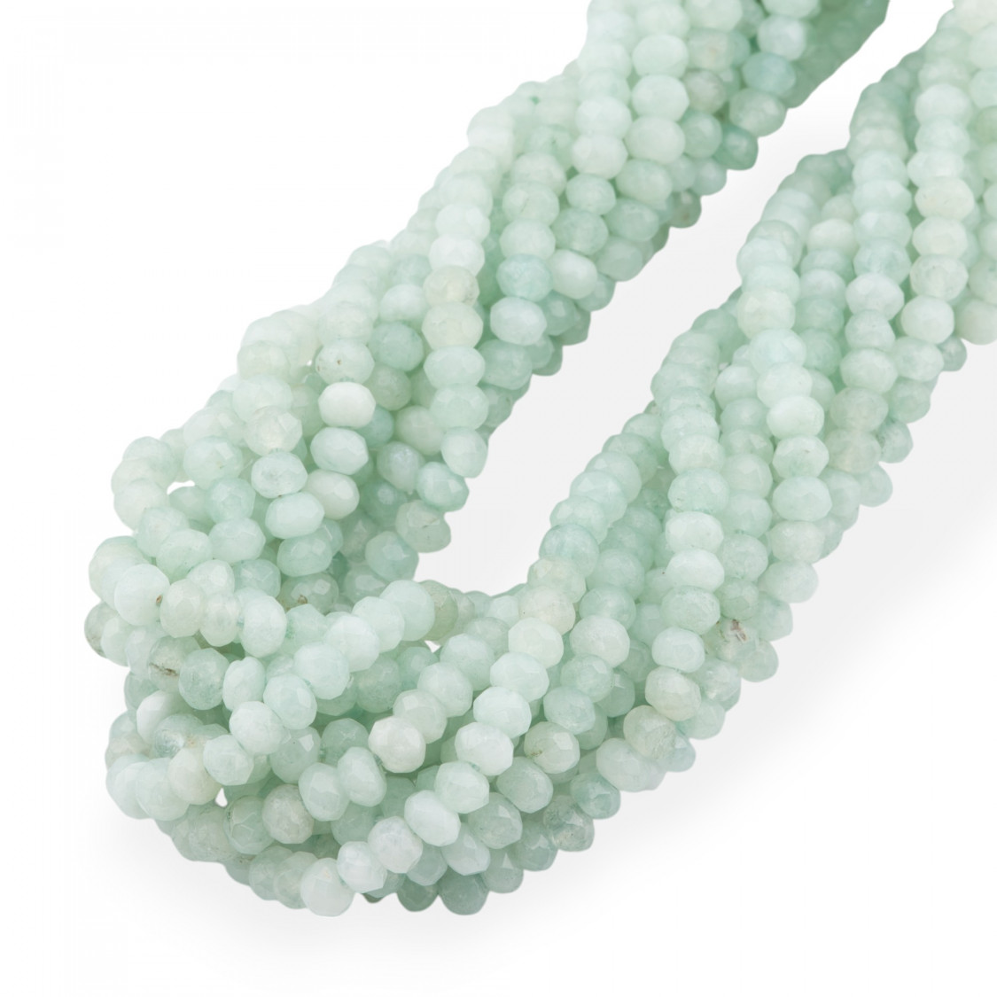 Giada Línea Económica Rondana Facetada 4x3mm Verde Criso Claro-JADE | Worldofjewel.com