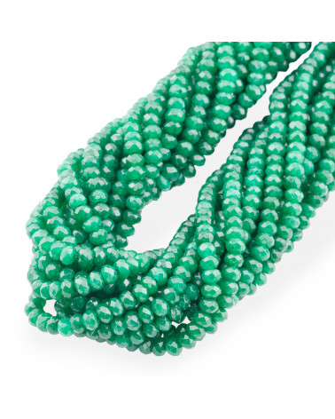Jade Economic Line Faceted Rondelles 4x3mm Emerald Green-JADE | Worldofjewel.com