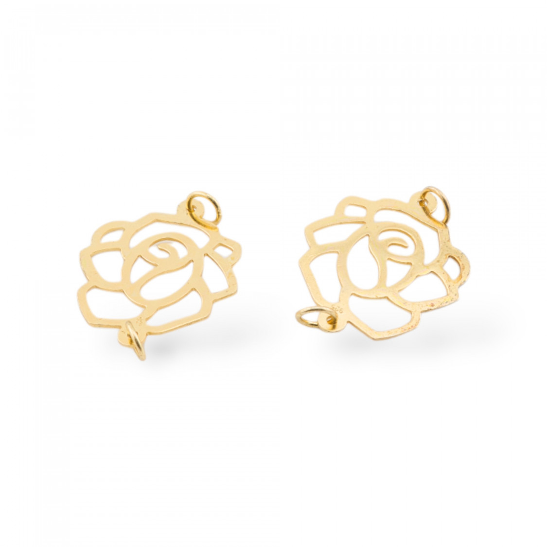 Componente Connettore Di Argento 925 Piastra Rosa 13x16mm 10pz Dorato-CONNETTORI LISCI | Worldofjewel.com
