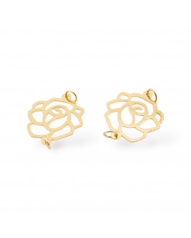 Componente Connettore Di Argento 925 Piastra Rosa 13x16mm 10pz Dorato-CONNETTORI LISCI | Worldofjewel.com
