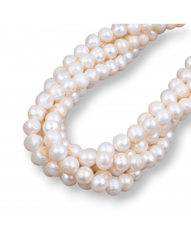 Perle di Fiume Tondo 9,0-10,0mm Bianco Potato-TONDO | Worldofjewel.com