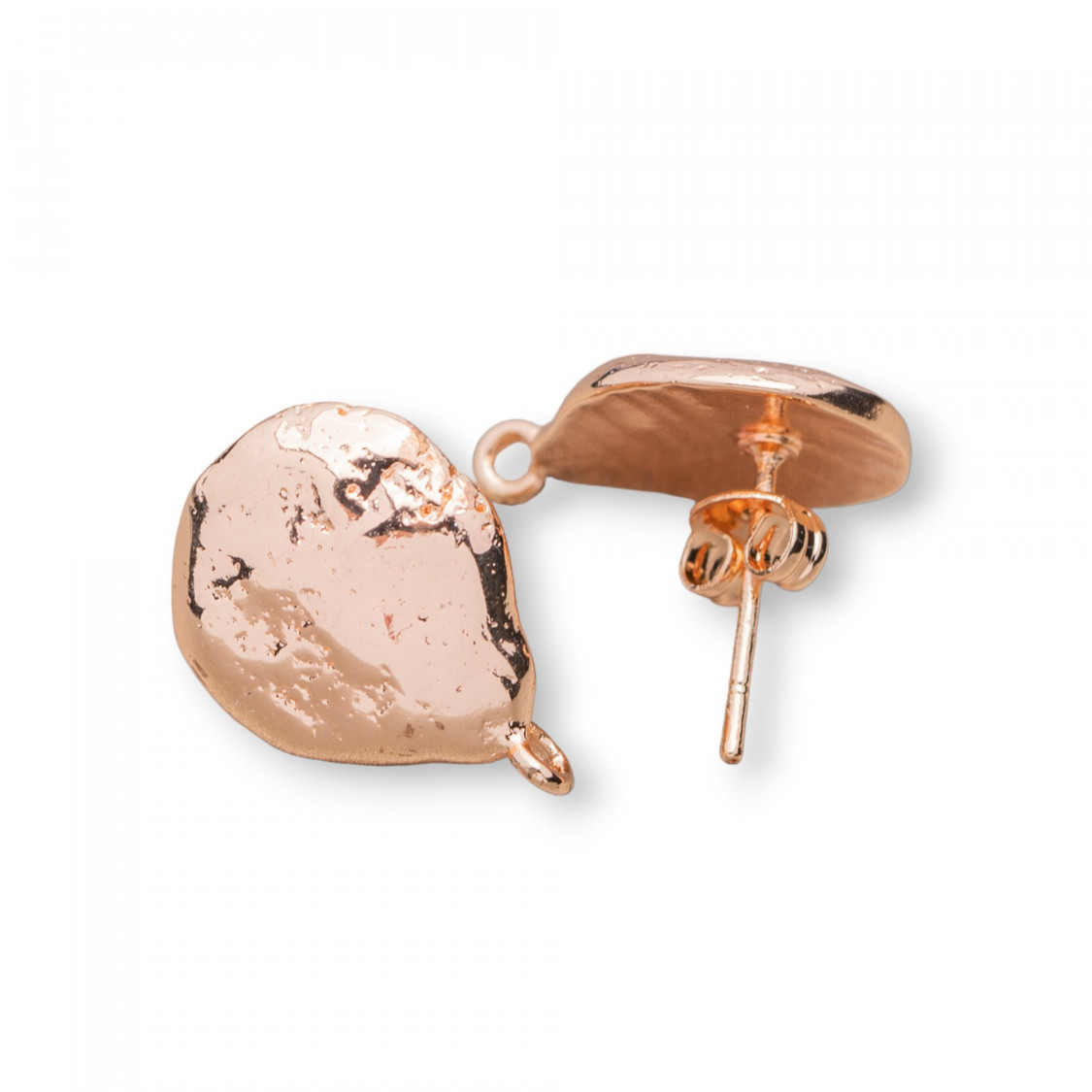 Bases de Boucles d'Oreilles en Laiton Goutte Goujon 12x17mm 10 Paires Or Rose-BASES EN LAITON ET BRONZE | Worldofjewel.com