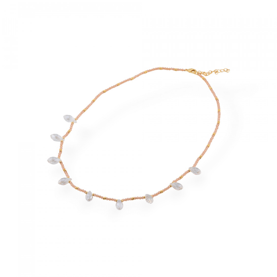 Collana Bijoux Di Cristalli CZ Con Elementi Di Bronzo 2pz Brown-DESIGN ITALY | Worldofjewel.com